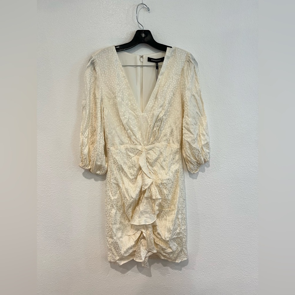 NWT BCBGMAXAZRIA Satin Long Sleeve Mini Dress Size 4